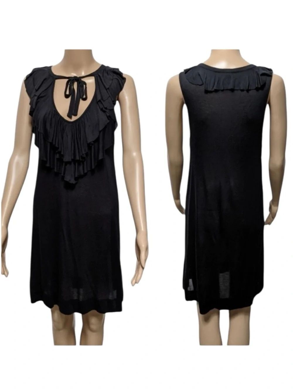 SOFT JOIE Ruffle Tie Neck Sleeveless Dress XS